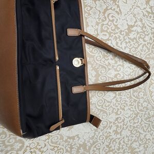 Michael Kors Black and Brown Tote Bag